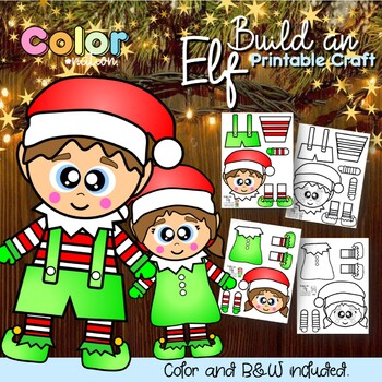 Preview of Build an Elf Printable Craft - Christmas Activities - Winter Craft