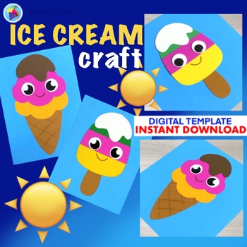 Build an Ice Cream Scoop Cone Popsicle End of Year Craft Beach Day Summer  Craft