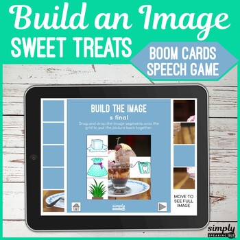 Preview of Build a Dessert No Print Speech and Articulation Boom Card Puzzle Game