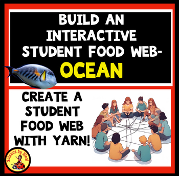 Preview of Build an Interactive STUDENT & Yarn FOOD WEB!  Food Chain Activity OCEAN MARINE