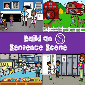 Preview of Build an S, Z and S-blend Sentence Scene Interactive pdf distance learning