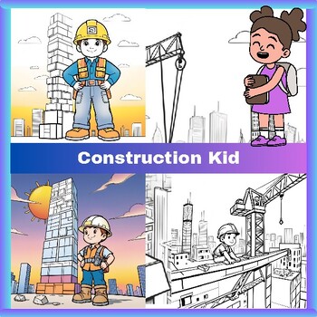Preview of Build and Color: Construction Kid Coloring Adventures