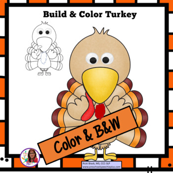 Preview of Build and  Color a Turkey Digital & Printable FREEBIE