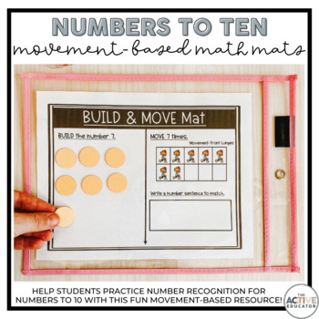 Preview of 1-10 Number Recognition Math Mats | Movement Based Learning Activity