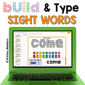 Preview of Build and Type Sight Words Digital Activity | Drag and Drop and Typing Practice