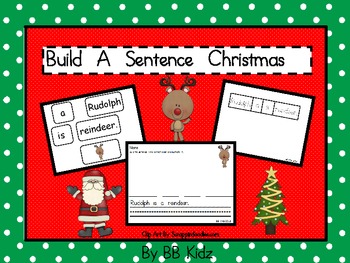 Preview of Build and Unscramble a Christmas Sentence / Santa/ Reindeer/ Kindergarten
