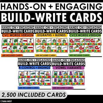 Preview of Build and Write Cards BUNDLE 2,500 Cards Science of Reading Based SOR