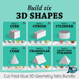 Build Six 3D Solid Shapes – Foldable Geometry Net Bundle 1
