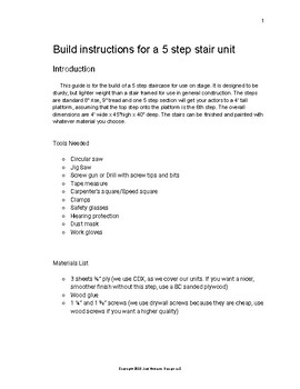 Preview of Build instructions for a 5 step stair unit