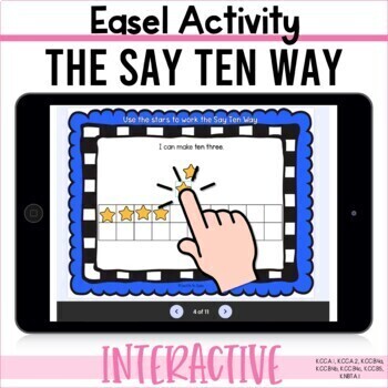 Preview of Build numbers the Say Ten Way digital interactive math center EASEL ACTIVITY