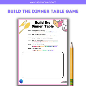 Preview of Build the Dinner Table Thanksgiving Game