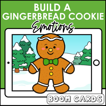 Preview of Build the Gingerbread Cookie Emotions Boom Cards | Speech Therapy