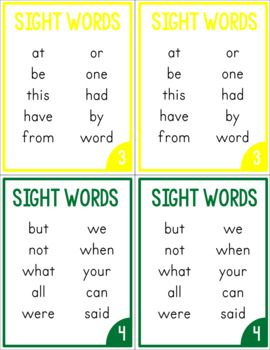 Word Work Sight Word Cards by Amanda's Little Learners | TpT