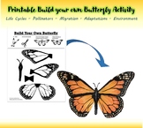 Build your own Butterfly, Spring Activity with Monarch Butterfly