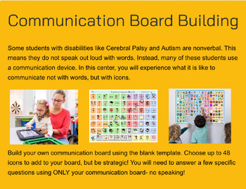 Preview of Build your own communication board- understanding nonverbal disabilities