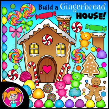 Preview of Build your own gingerbread house and Candy Garden CLIPART