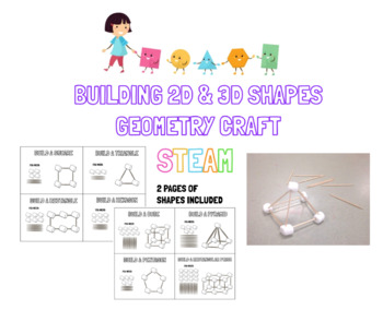Preview of Building 2D and 3D Shapes with Marshmallow and Toothpicks - Geometry Craft