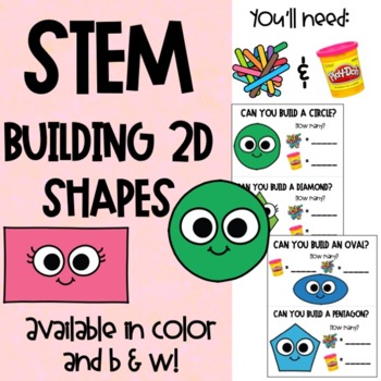 Preview of Building 2D shapes STEM activity for Pre-K
