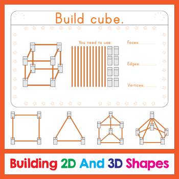 Preview of Building 2d and 3d Shapes With Marshmallows And Toothpicks Cards