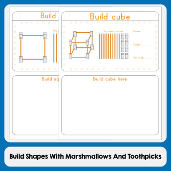 Preview of Building 2d and 3d Shapes With Marshmallows And Toothpicks Worksheets