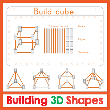 Preview of Building 3d Shapes With Marshmallows And Toothpicks Cards