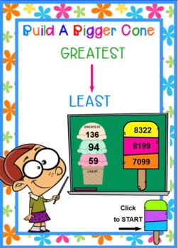 Preview of Building A Bigger Cone - Ordering Numbers SMARTBOARD