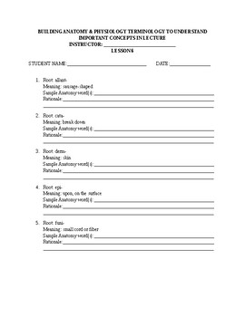 Preview of Building Anatomy & Physiology Terminology LESSON 6