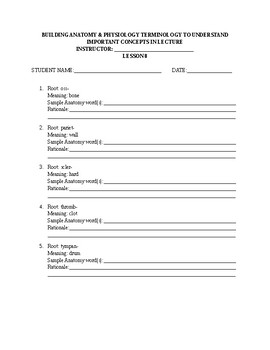 Preview of Building Anatomy & Physiology Terminology LESSON 8