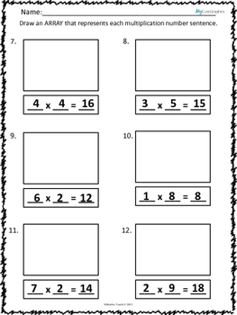Building Arrays and Writing Multiplication Number Sentences by A ...