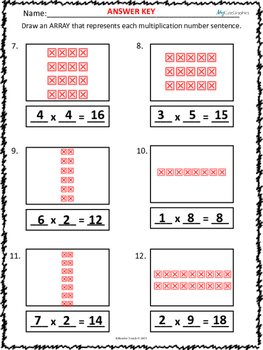 building arrays and writing multiplication number sentences by a