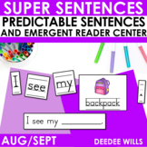 Back to School Sentences Center September Writing Prompts 