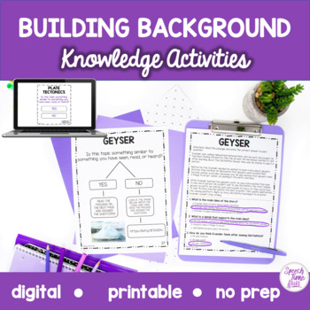 Preview of Building Background Knowledge Activities