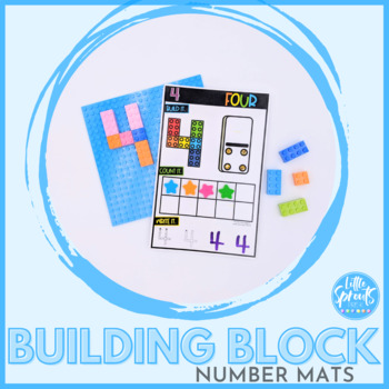 Preview of Building Block Number Mats ● Build & Write Activity ● PreK, Kinder, Preschool
