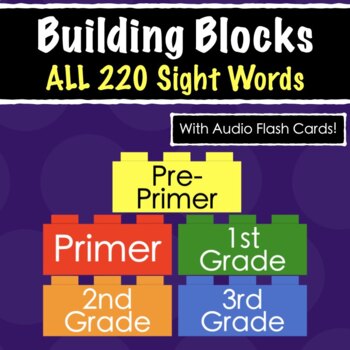 Preview of Building Blocks ☆ ALL 220 Sight Words ☆ Google Slides Activities + PDF