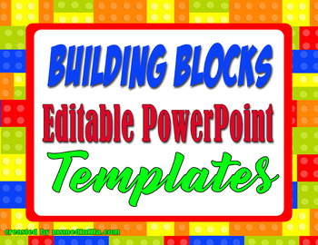 Preview of Building Blocks PowerPoint Templates for Back to School or Class Activities