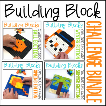 Preview of Building Blocks Task Cards Bundle