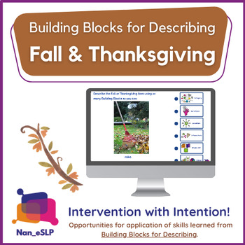 Preview of Building Blocks for Describing: Fall & Thanksgiving!  Speech Language Boom Cards