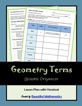 Preview of Building Blocks of Geometry Graphic Organizer