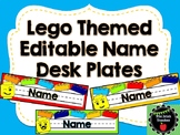Building Brick Themed EDITABLE Name Desk Plates