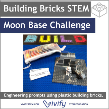 Preview of Building Bricks STEM Moon Base Engineering Design Challenge