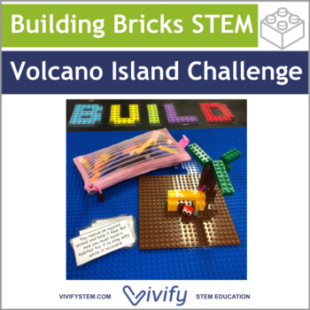 Preview of Building Bricks STEM Volcano Island Engineering Design Challenge