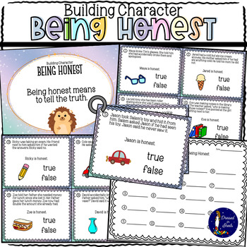 Preview of Building Character: Being Honest Task Cards