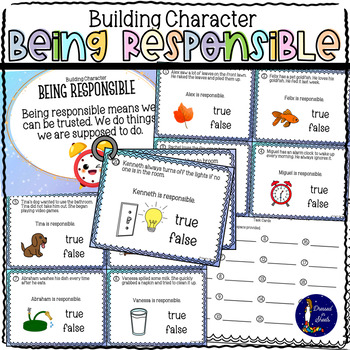 Preview of Building Character: Being Responsible Task Cards