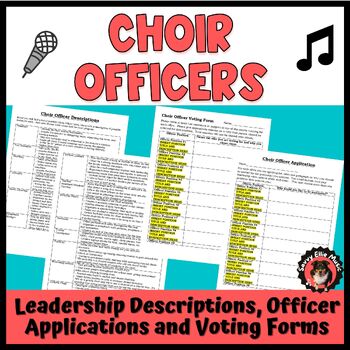 Preview of Building Choir Officer Leadership- Job Descriptions, Applications & Voting Form!