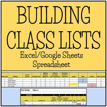 Preview of Building Class Lists Workbook