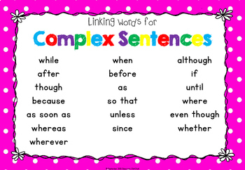 Complex Sentences by Classroom Chit Chat | Teachers Pay Teachers