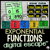 Building Exponential Functions Digital Math Escape Room Activity
