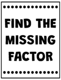 Building Fact Fluency: Find the Missing Factor