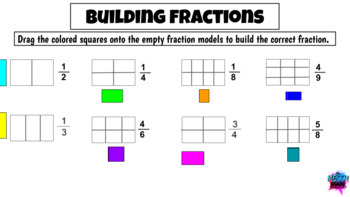 Preview of Building Fractions (Interactive Google Slide)
