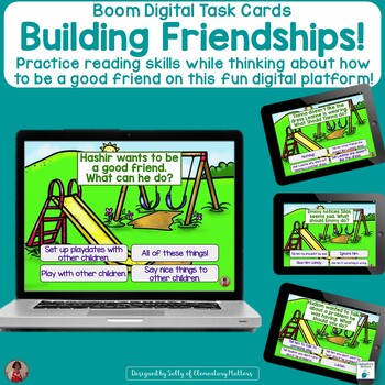 Preview of How to Make Friends, Build Friendships & Social Skills SEL Boom Cards